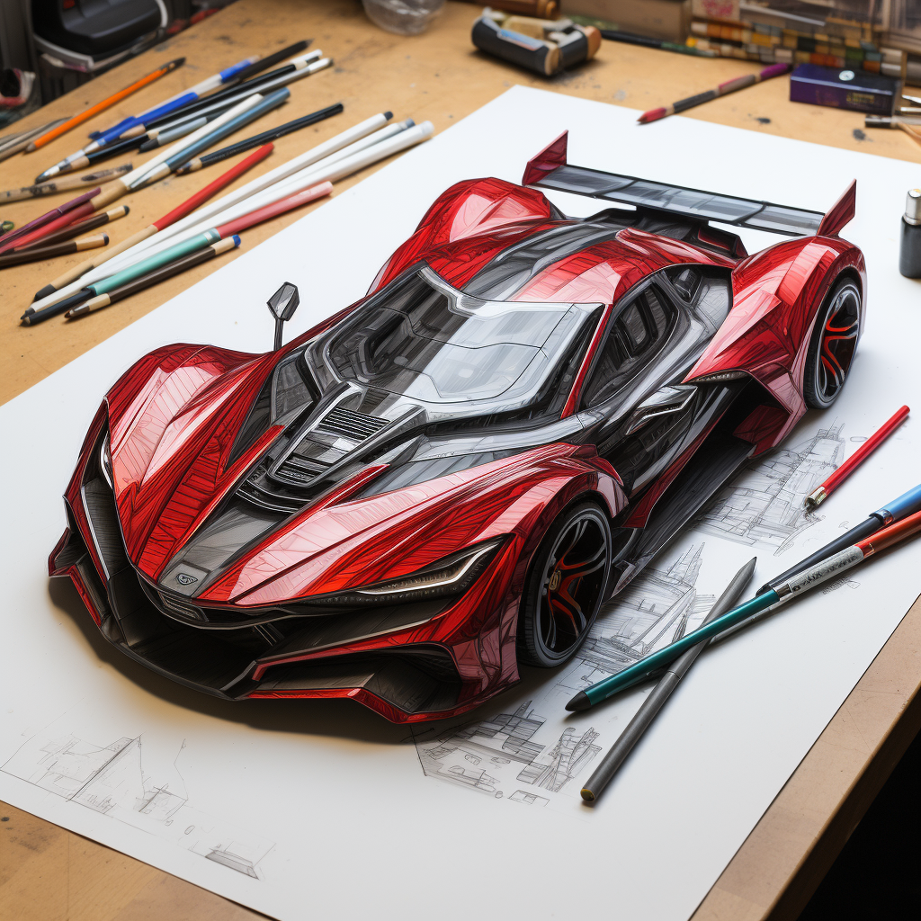 Hypercar concept art drawing