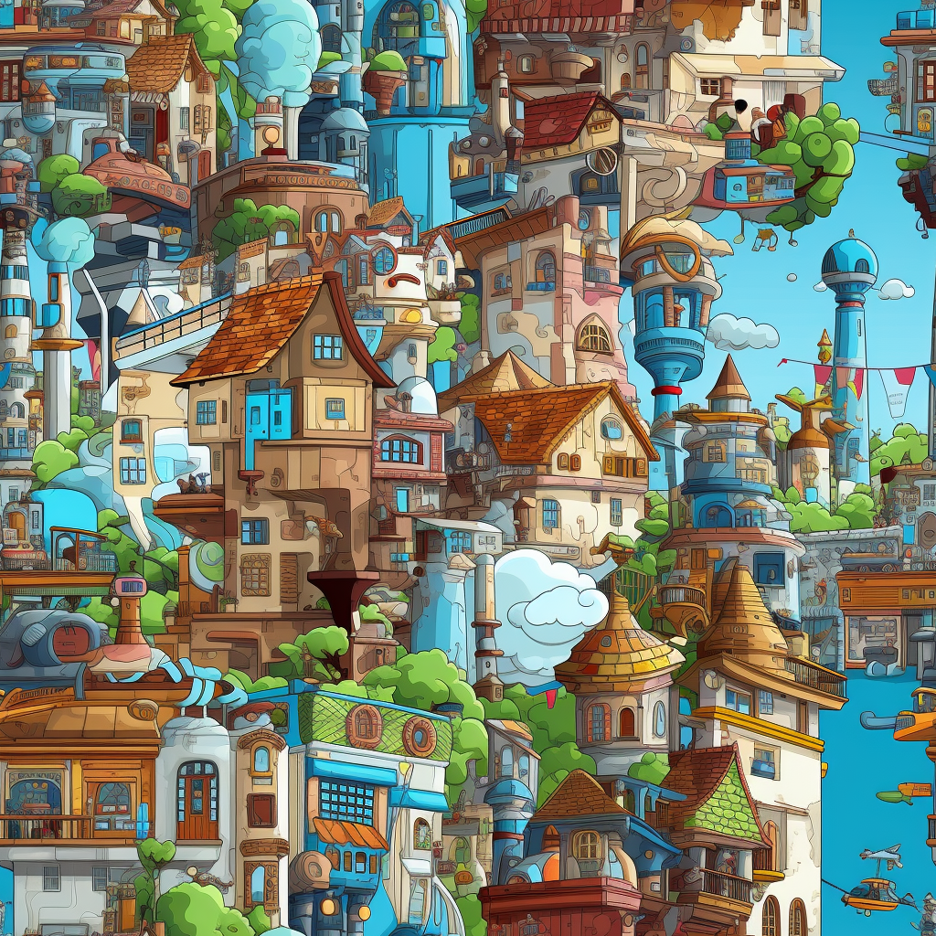 Hypercomplex geometry town with combined housing