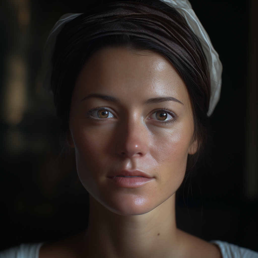 closeup woman face hyperrealistic photo