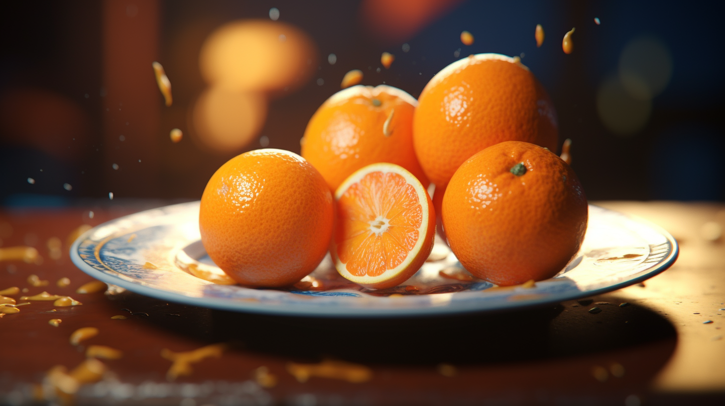 Plate of Hyperrealistic Orange