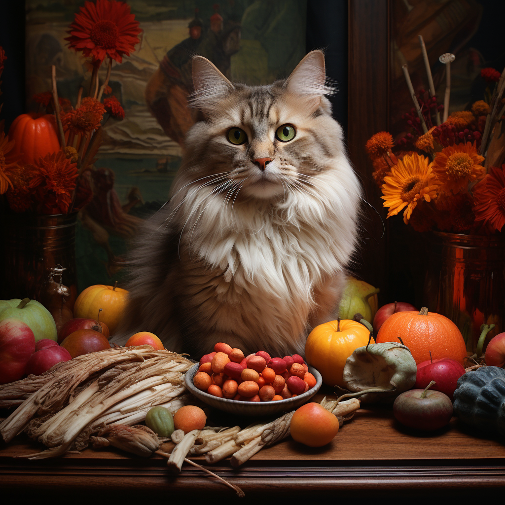 Stunning Hyperrealistic Thanksgiving Cat Artwork