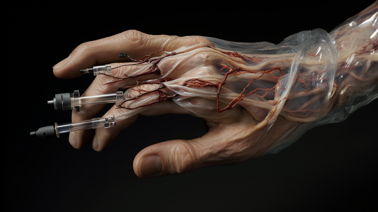 Realistic hypodermic hand suture needle