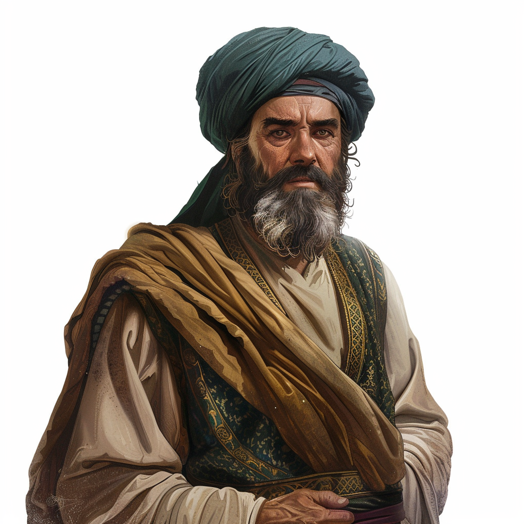 Ibn Battuta in traditional Islamic clothing