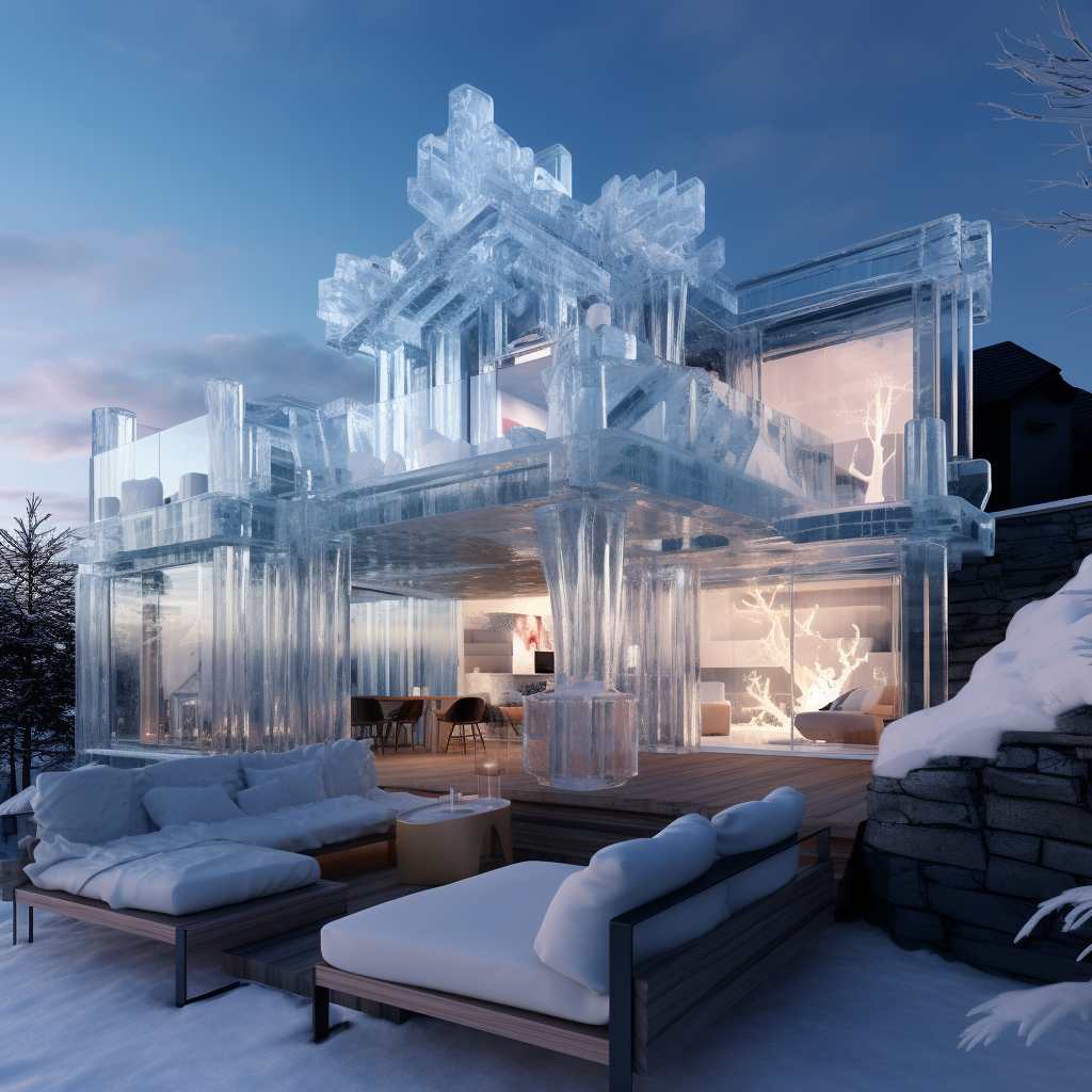 Impressive ice block house