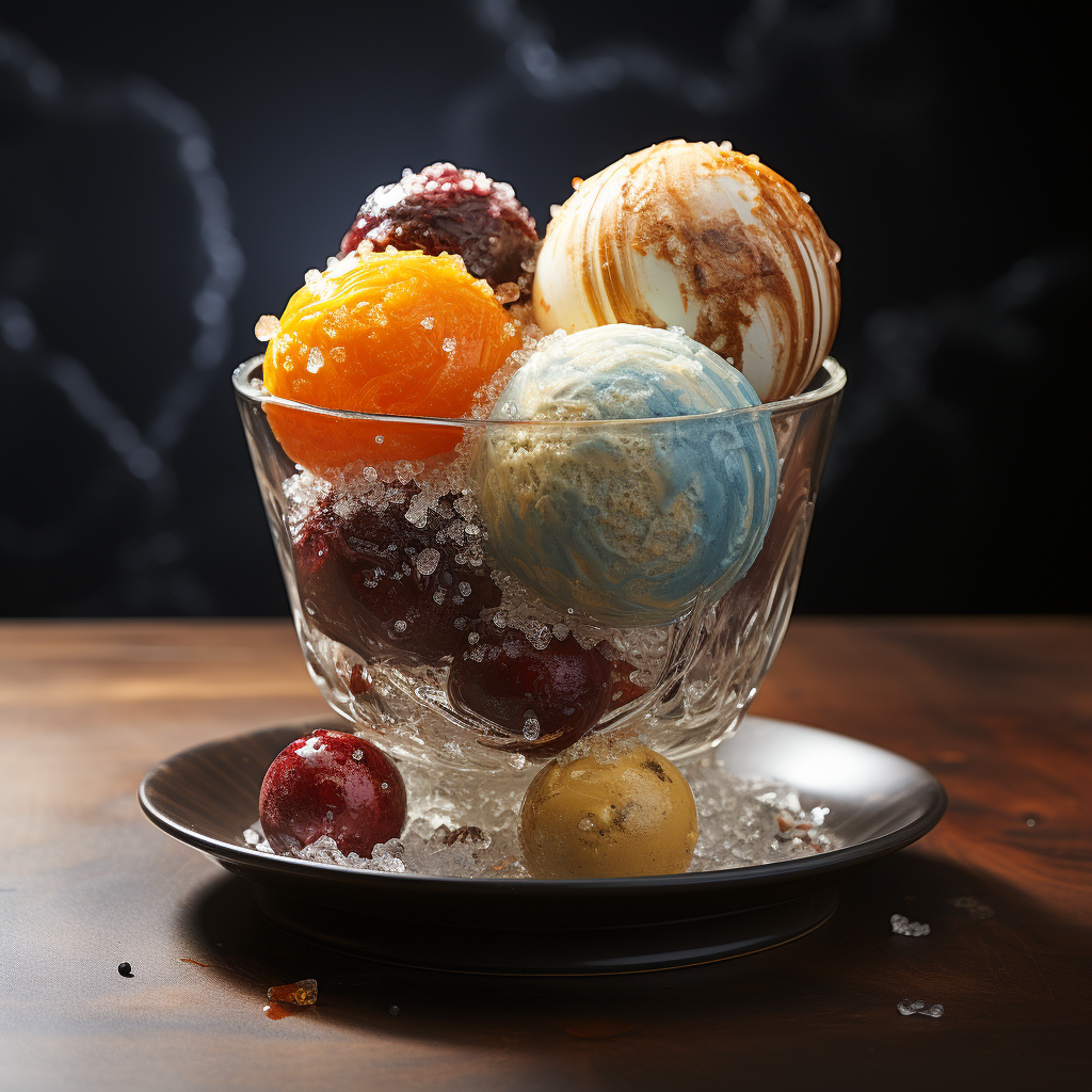 Colorful ice cream ball planets