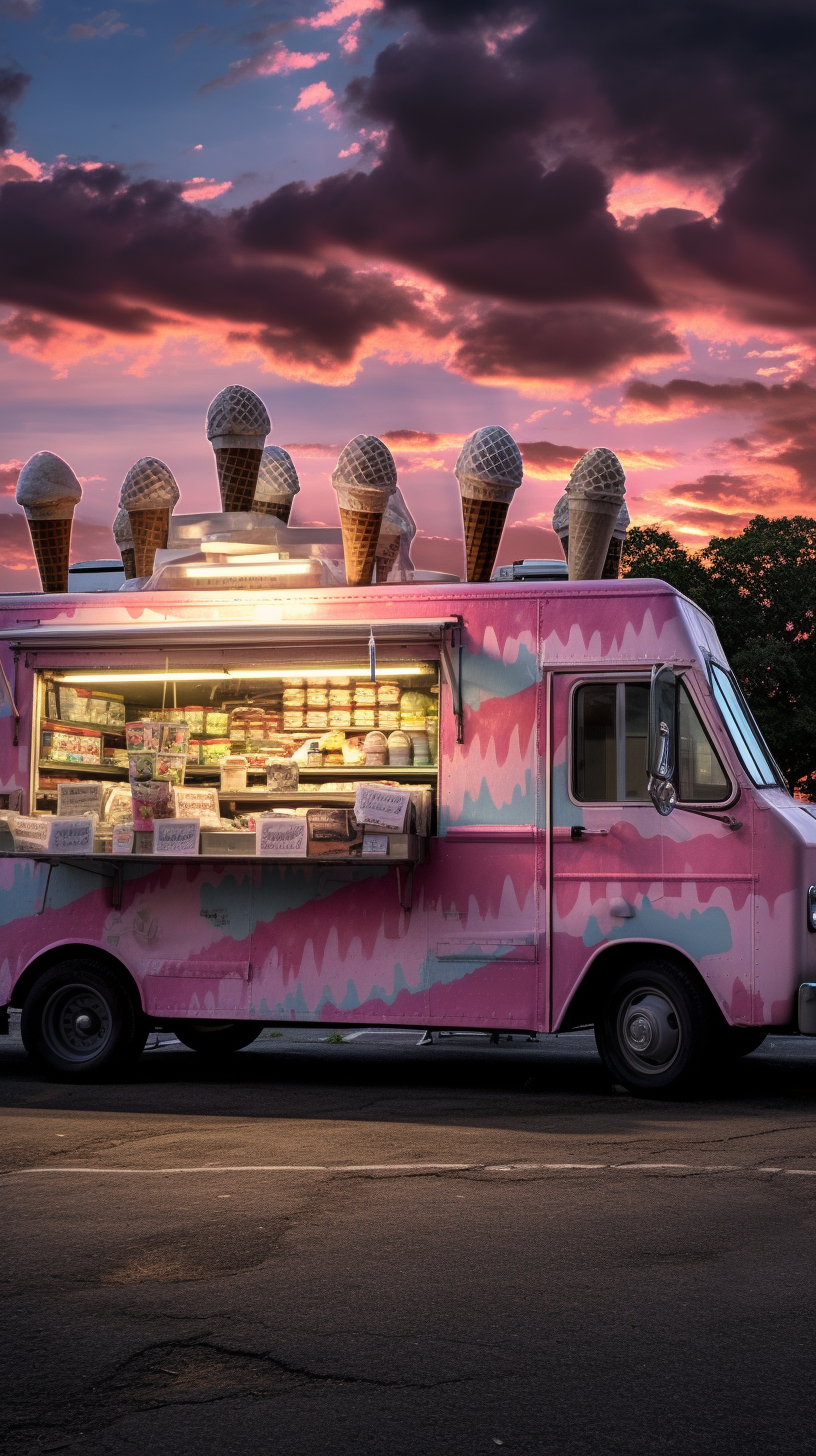 Tempting ice cream being sold in the park