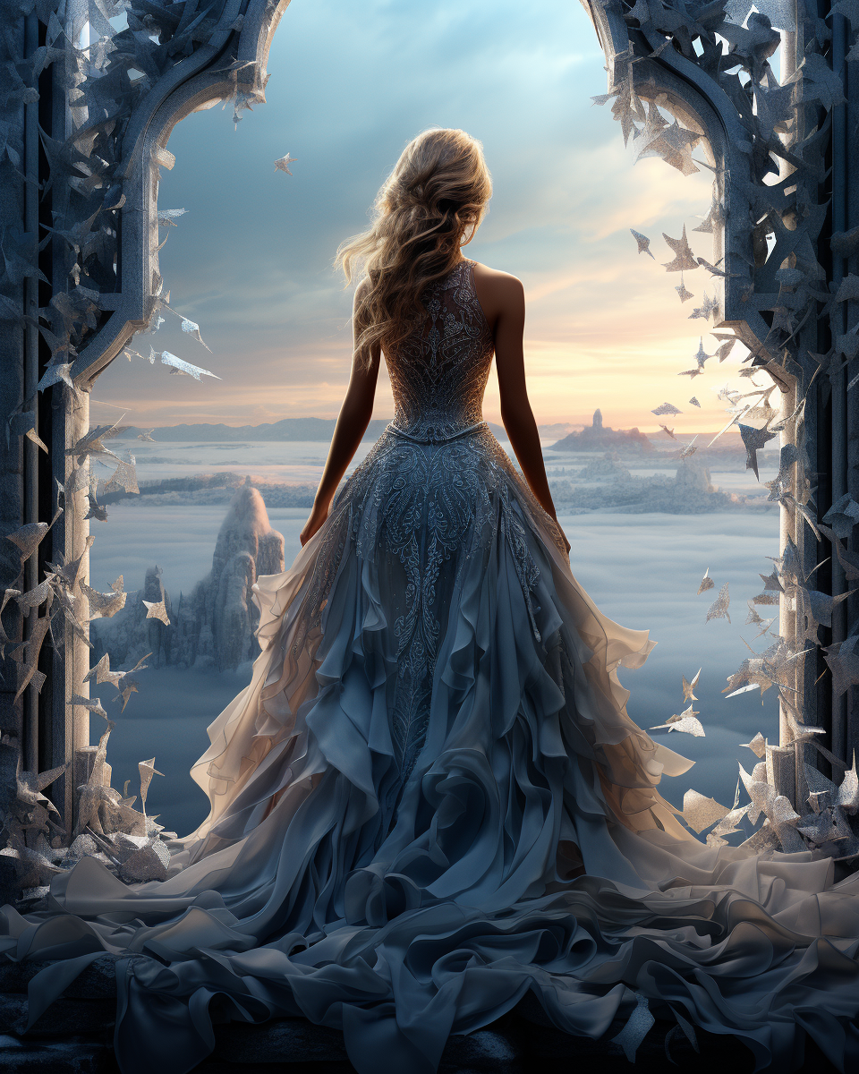 Beautiful ice enchantress in twilight beauty