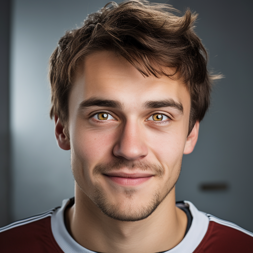 Eastern European Ice Hockey Player Headshot