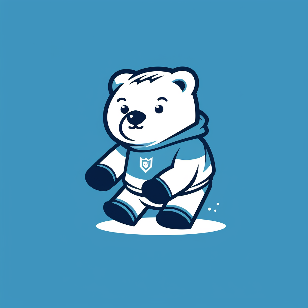 Cute bear ice skating logo