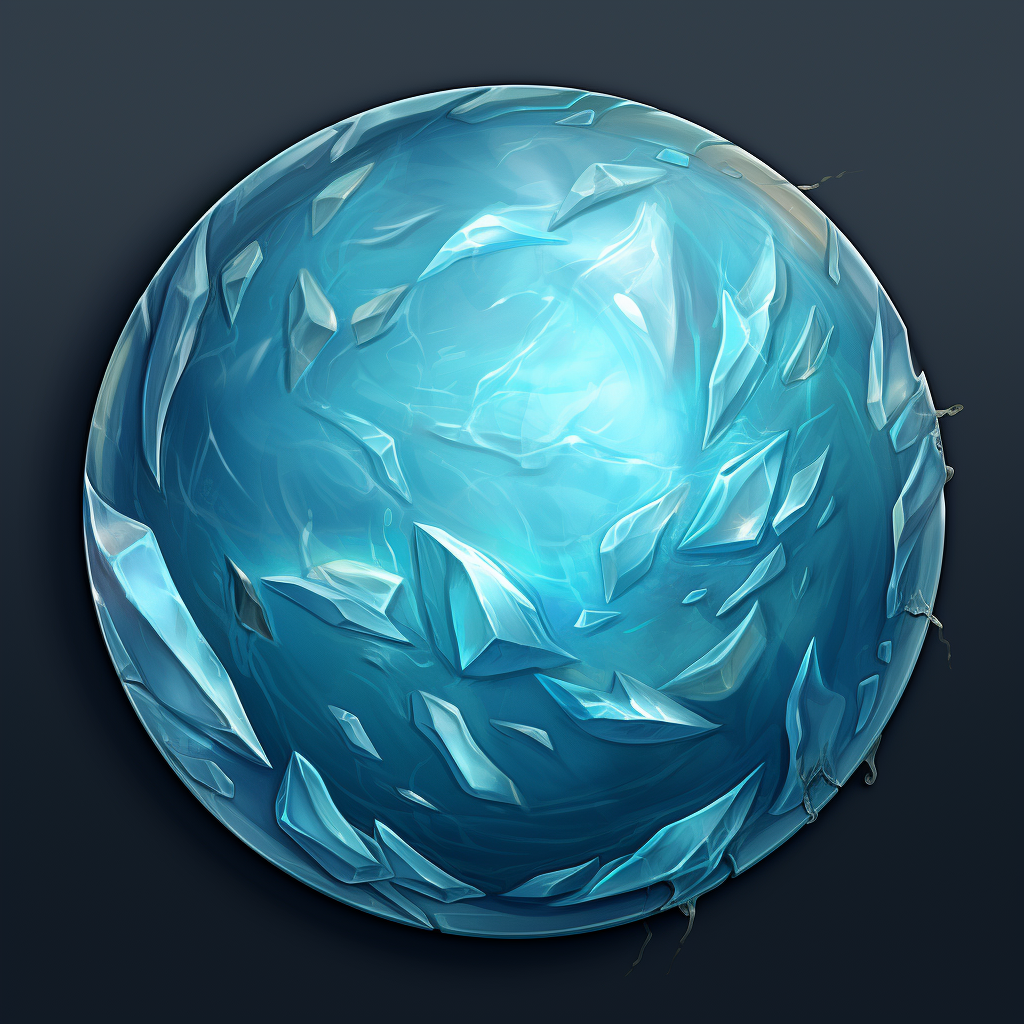 Circle Ice Texture Top View Game Asset