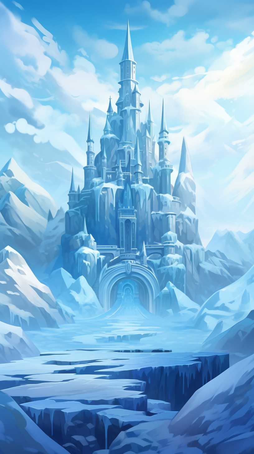 Ice World Castle in Royal Match Style