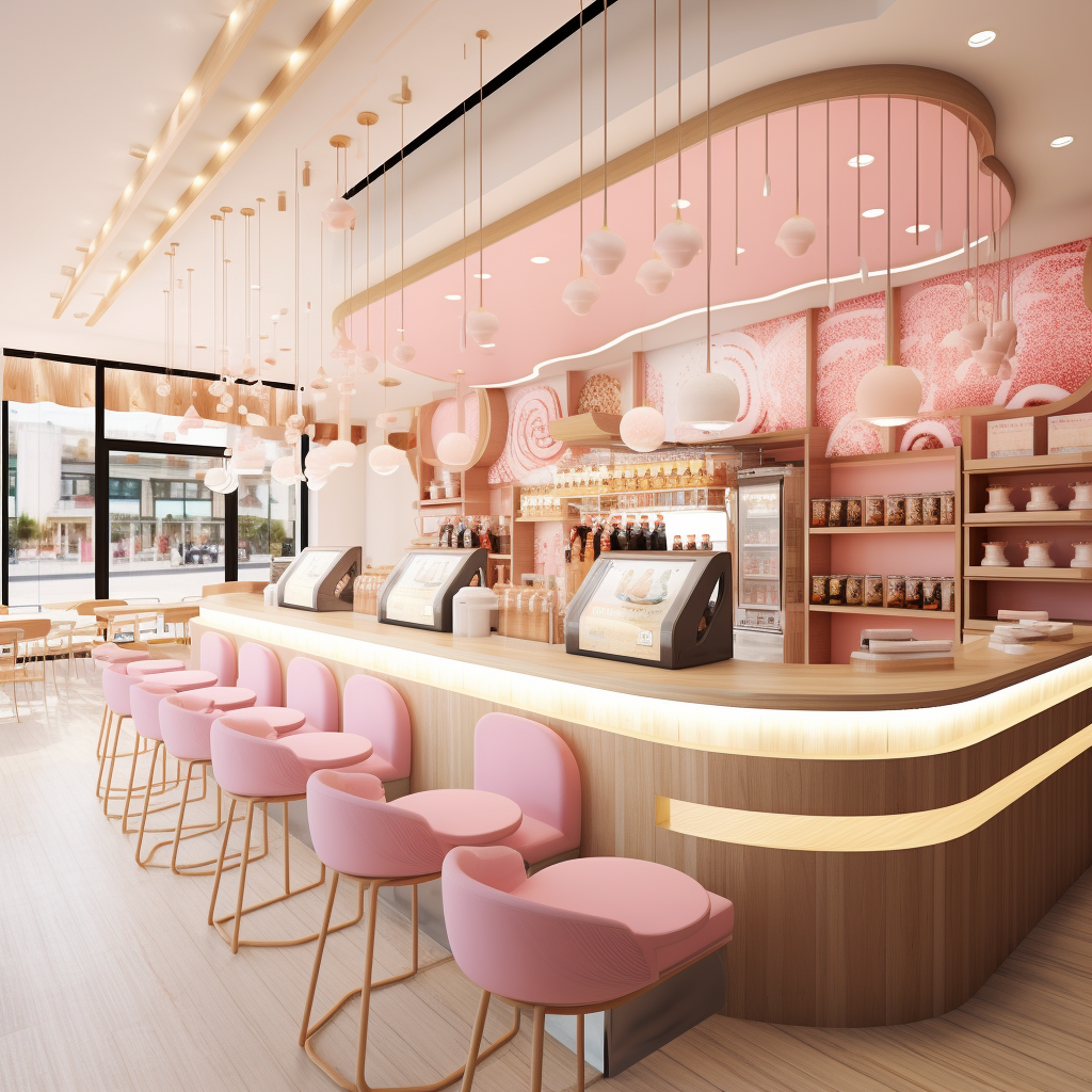 Japanese Style Ice Cream Parlor Interior