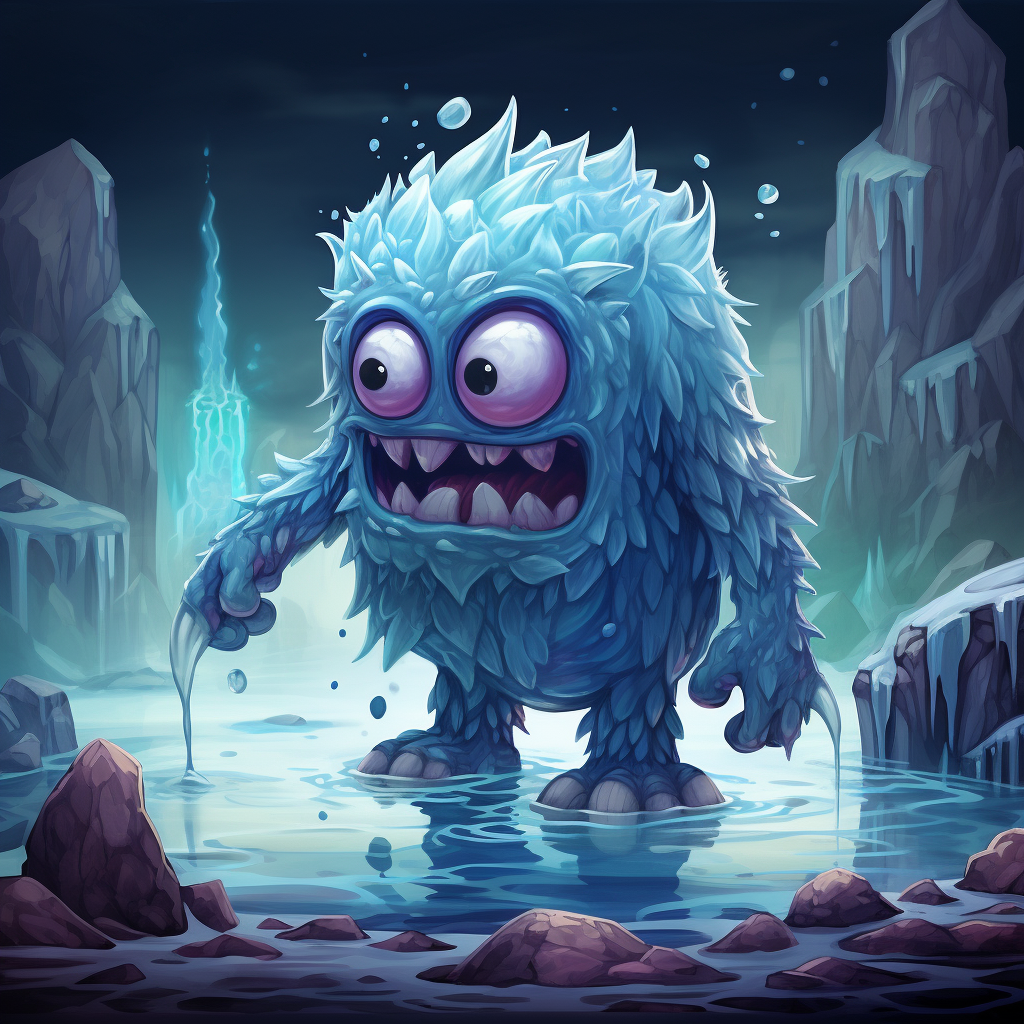 Ice monster 2D drawing artwork