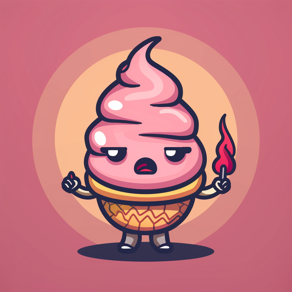 Cute ice cream cone logo