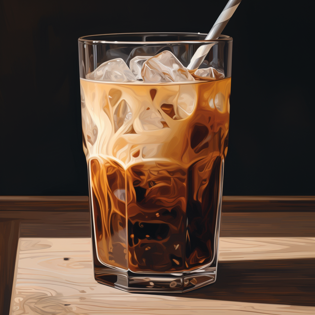 Refreshing iced coffee with milk