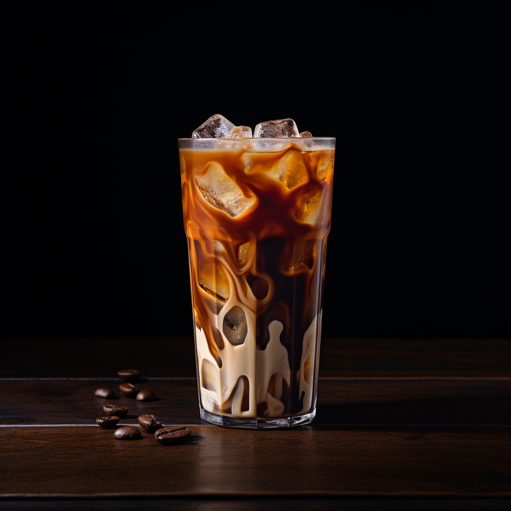 Iced coffee with milk in glass