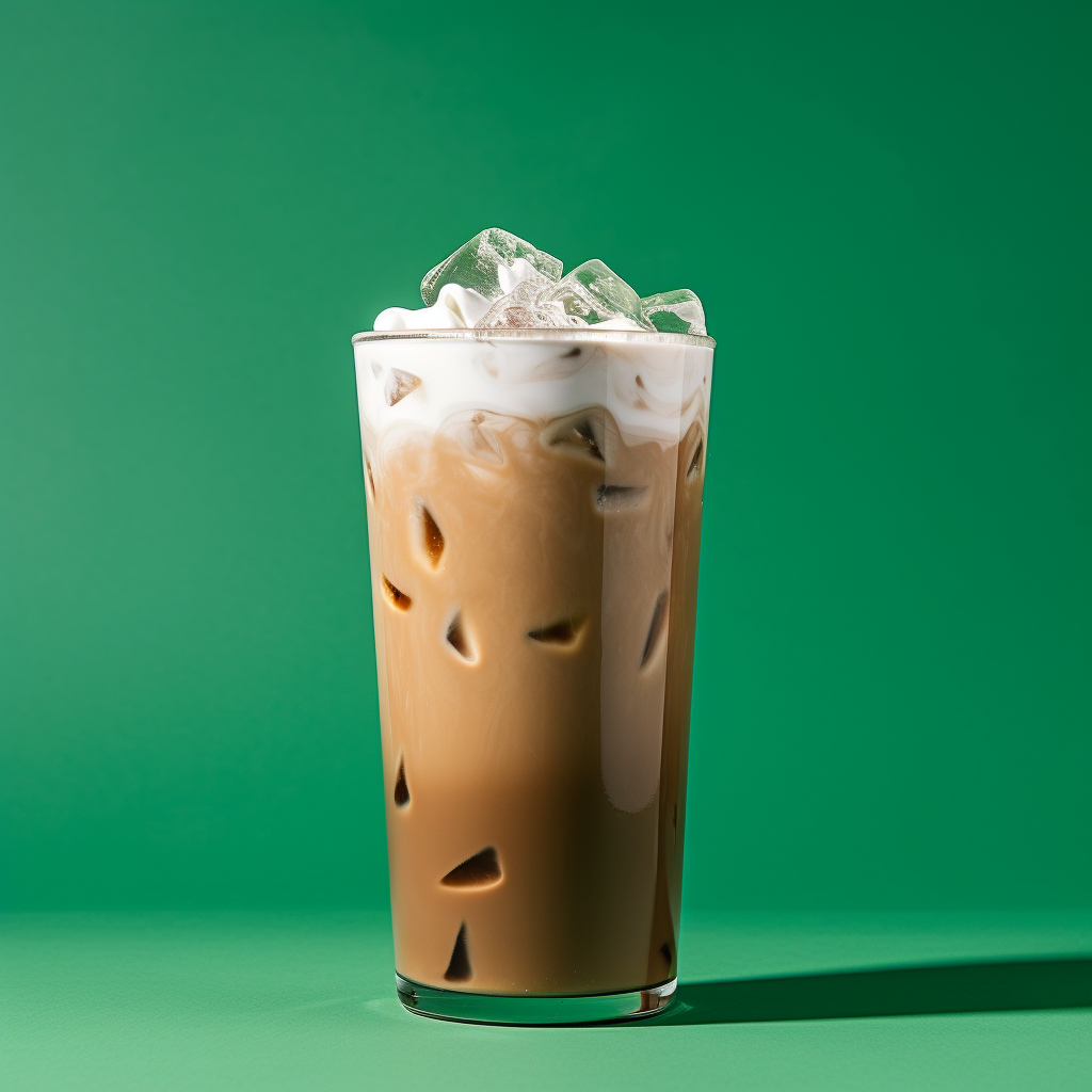 Tall glass of iced coffee with fluffy foam