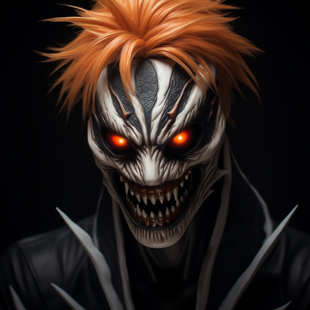 Kurosaki Ichigo wearing orange hollow mask