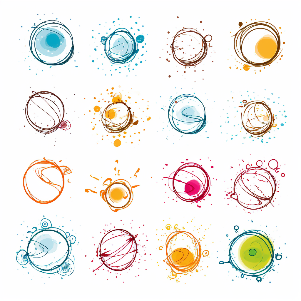 Icon bubbles in scribbles style