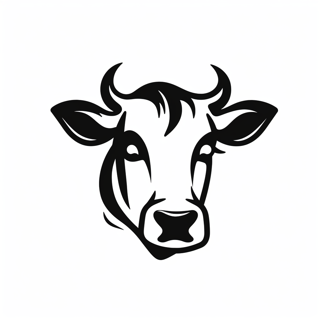 Icon Cow Logotype Outline Black White