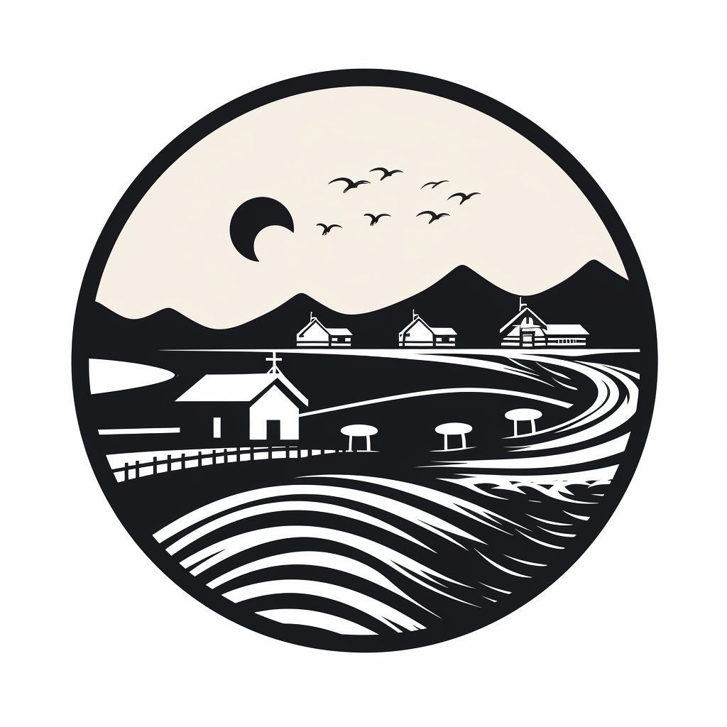 Icon Farm Logo Outline Black White