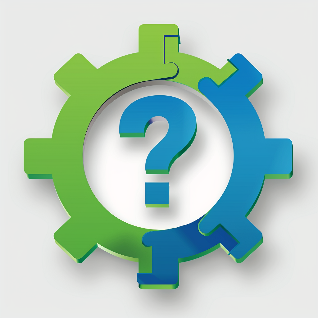 Green Blue Gear Question Mark