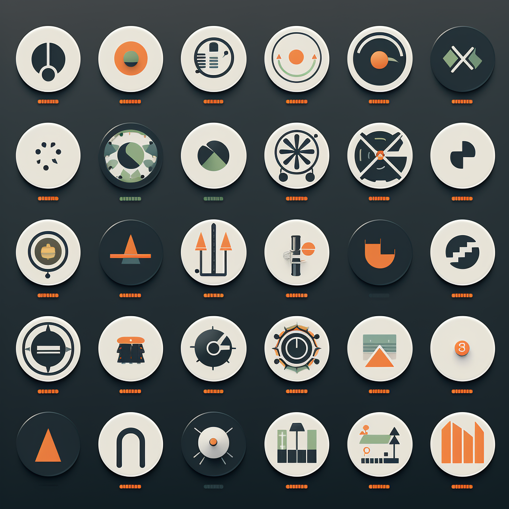 Variety of Minimalistic Interactive Icons