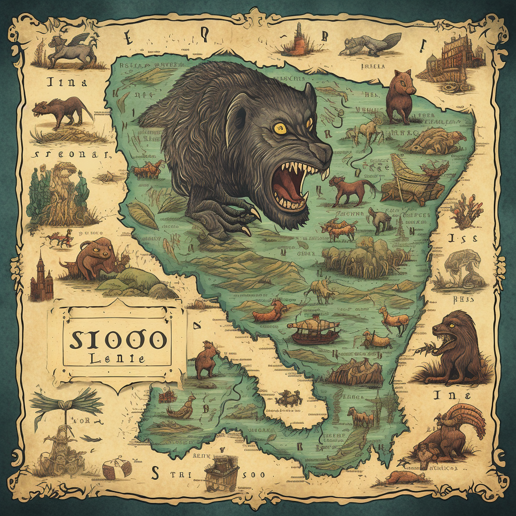 Monsters roaming in ancient Idaho map