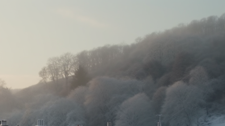 Snow-covered village in winter