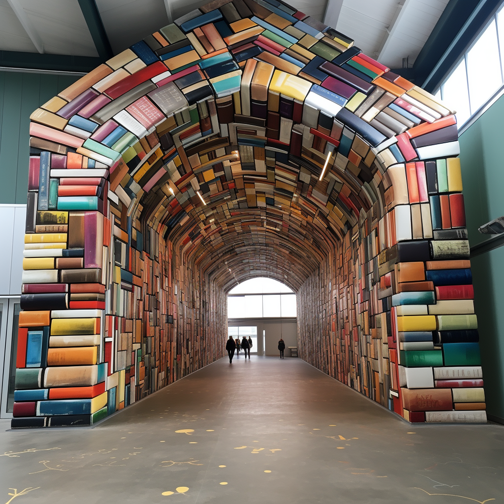 Unique building made of books