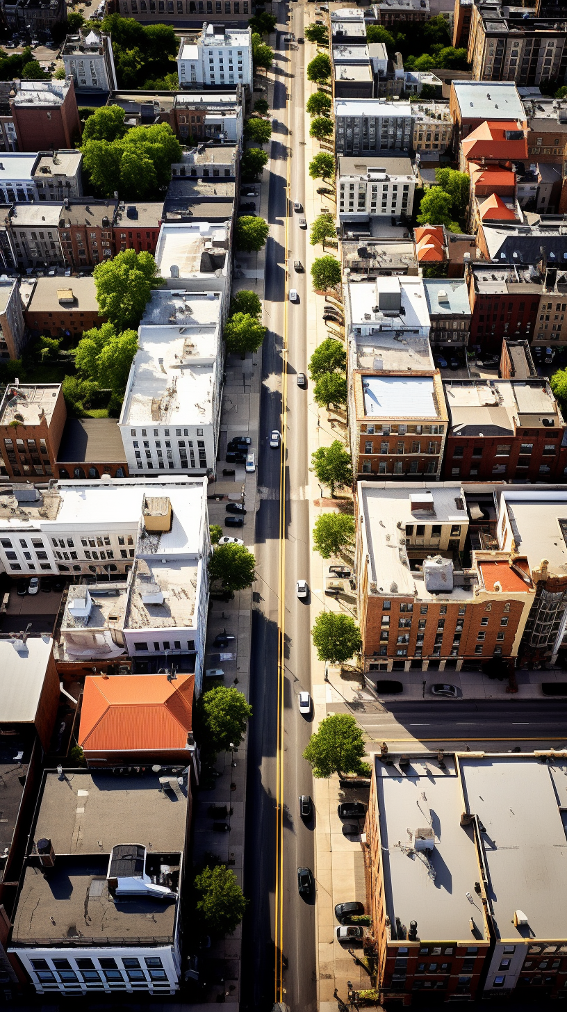 Aerial view of Illinois city