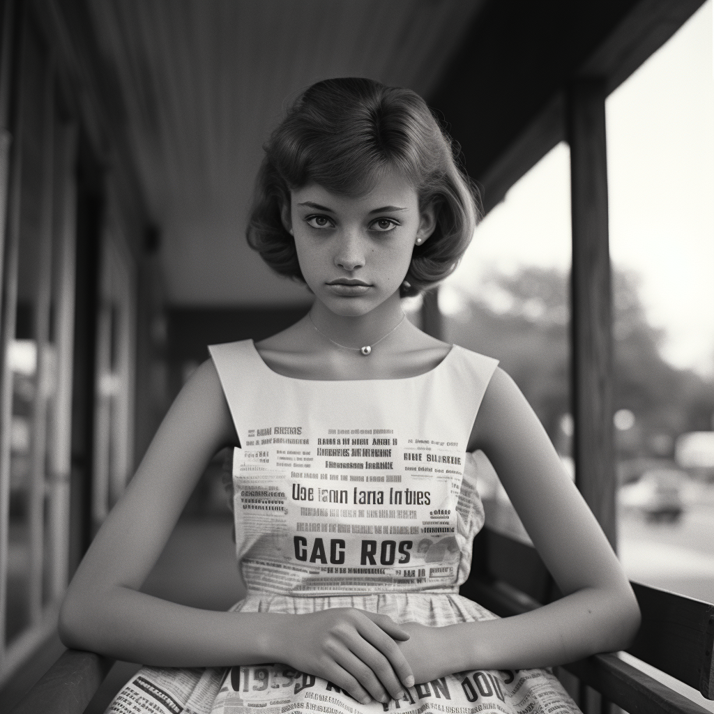 Vintage image of Illinois teenage girl in 1960