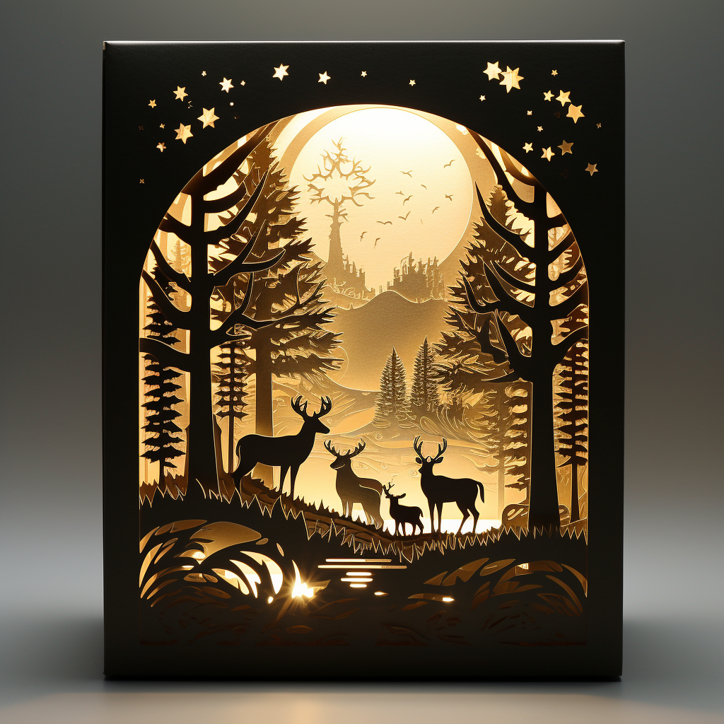 Beautiful illuminated Christmas shadow box decorations