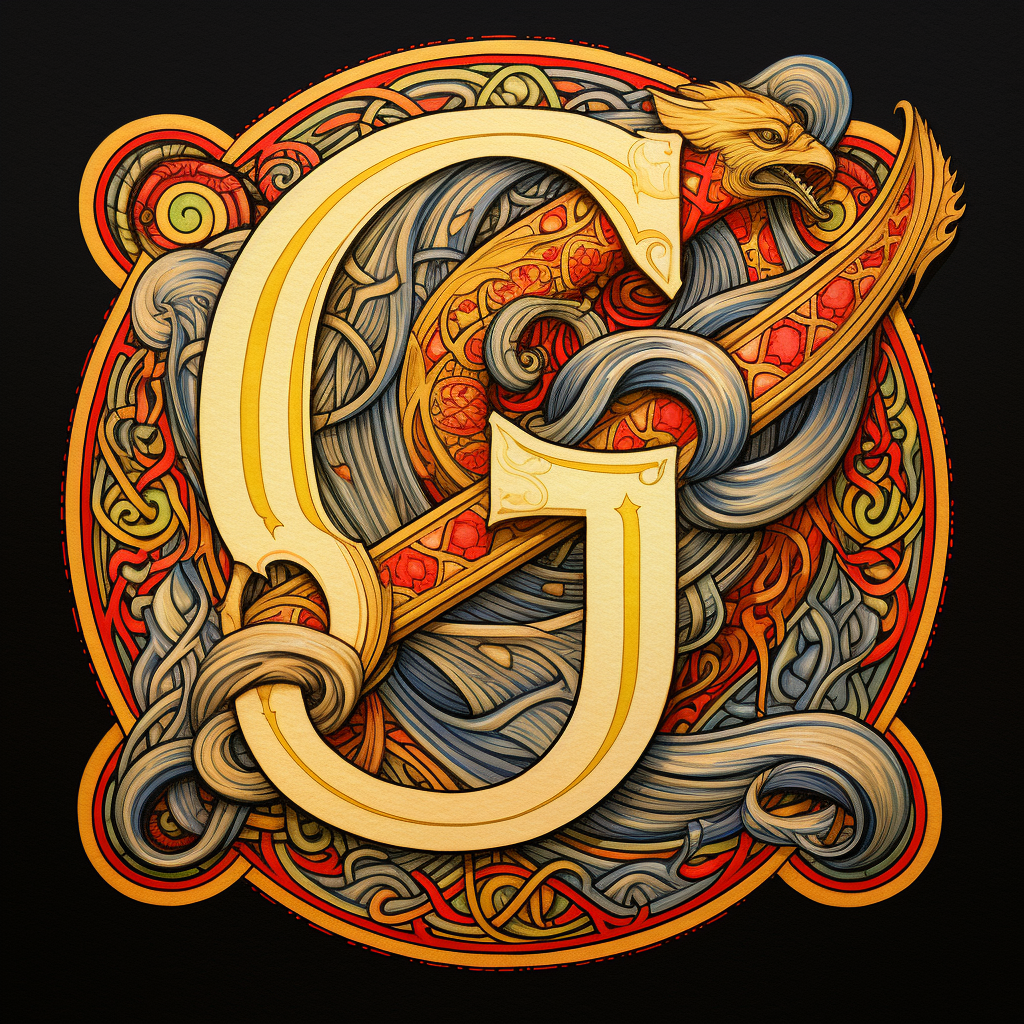 Celtic Monk Illuminated Letter Image