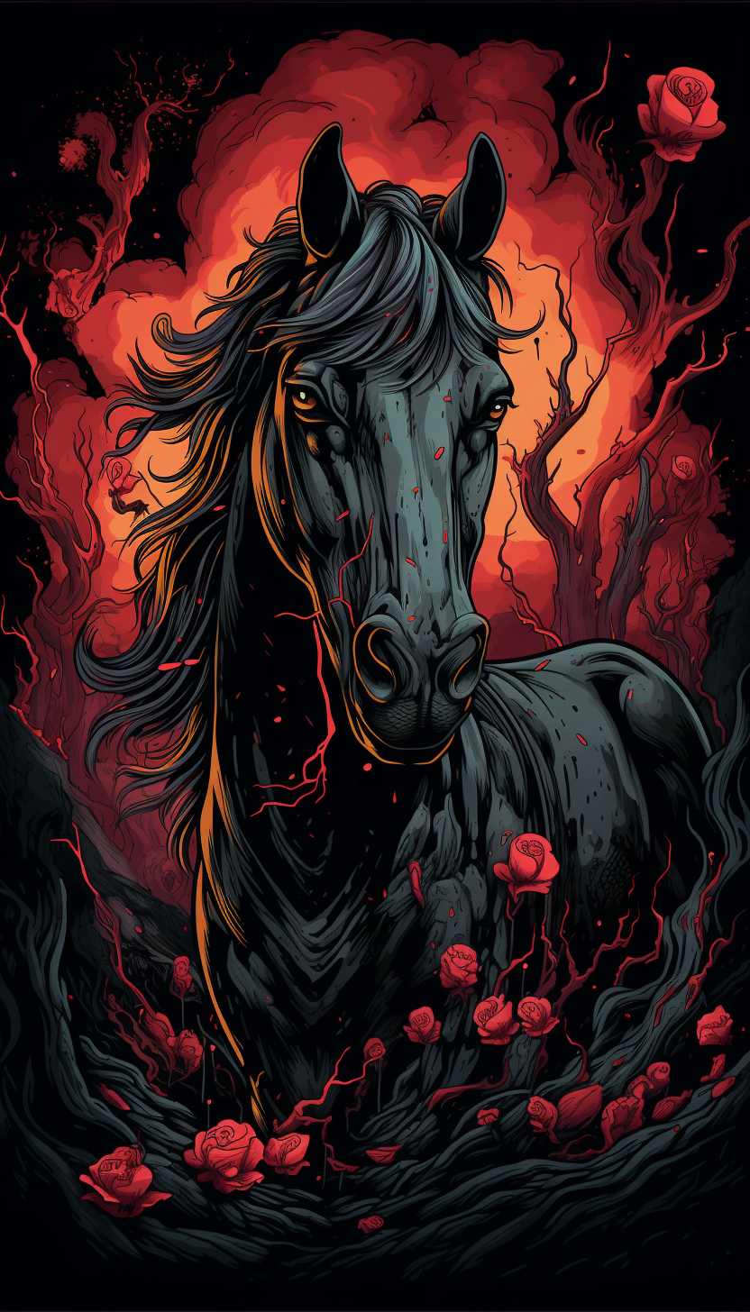 Illustration of a Horse in Rob Bliss Style