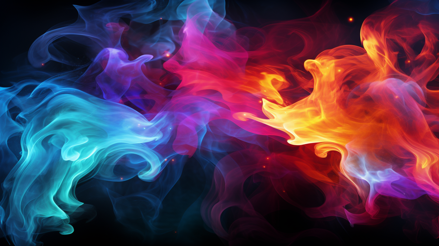 Vibrant flame and ice abstract artwork