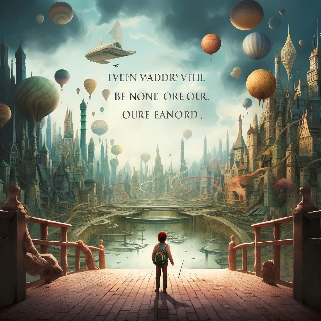 Imagination knows no boundaries typography scene