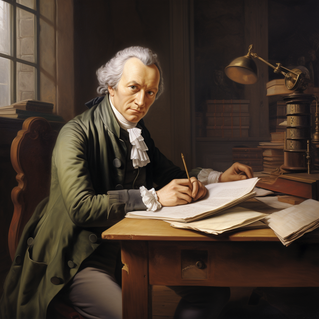 Immanuel Kant at Writing Desk