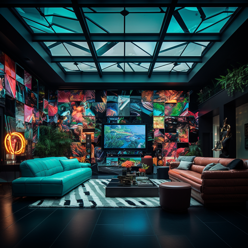 Realistic immersive video wall in living space