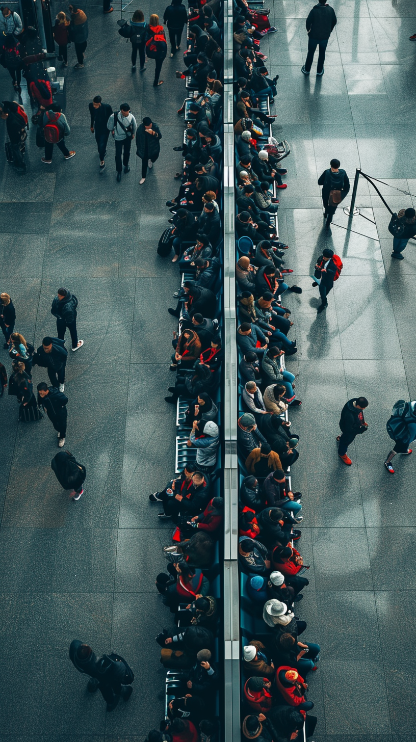 Immigration lines in airport