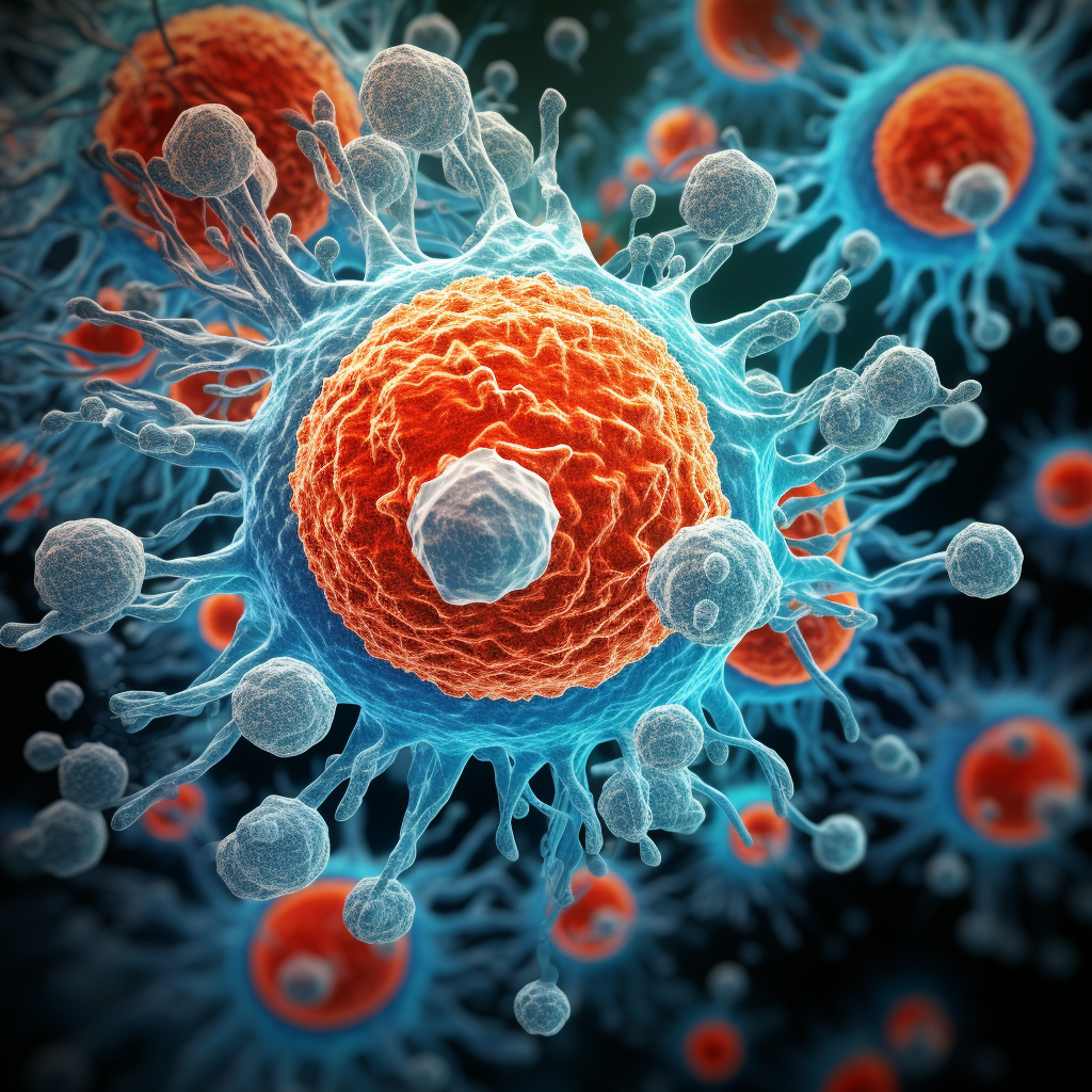 Microscopic View of Immune System Activation