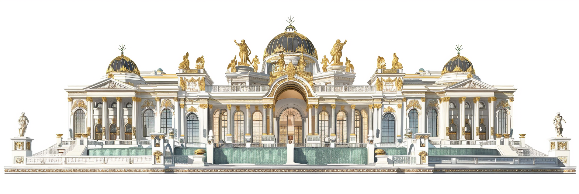 Large Imperial Palace Dome Statues