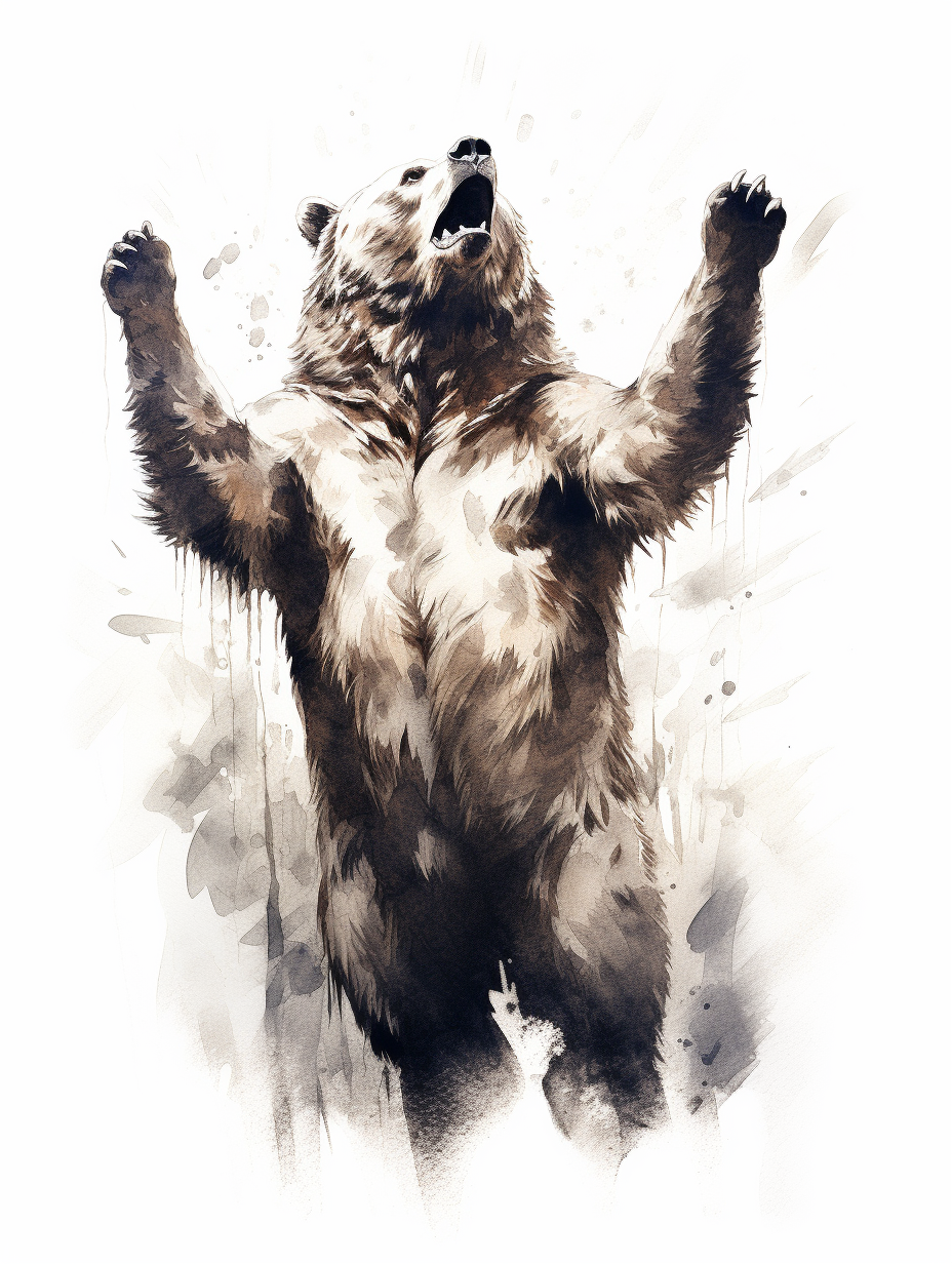 Grizzly bear t-pose stencil