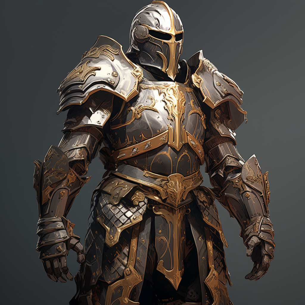 Knight character with imposing presence and iron armor