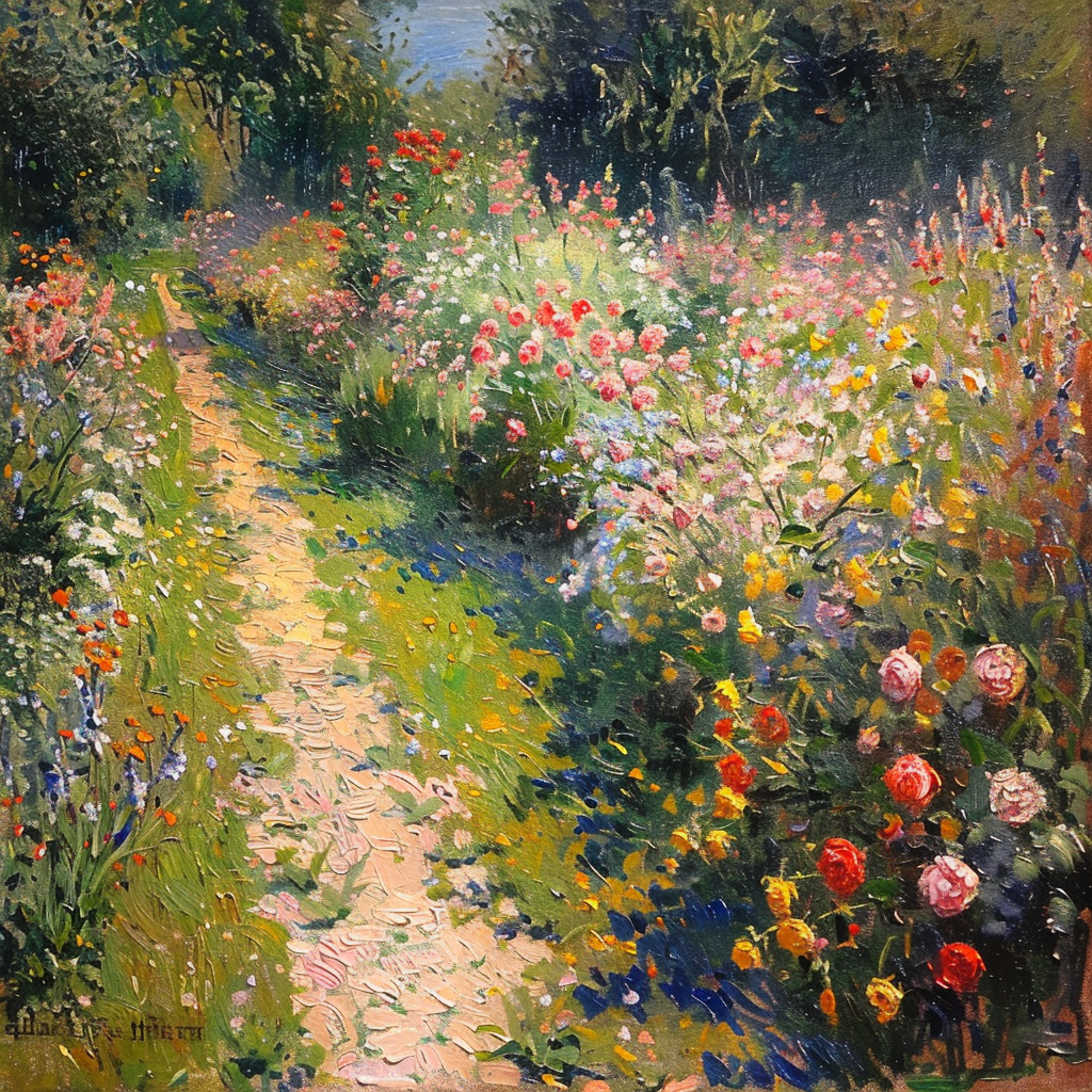 Colorful flower garden painting