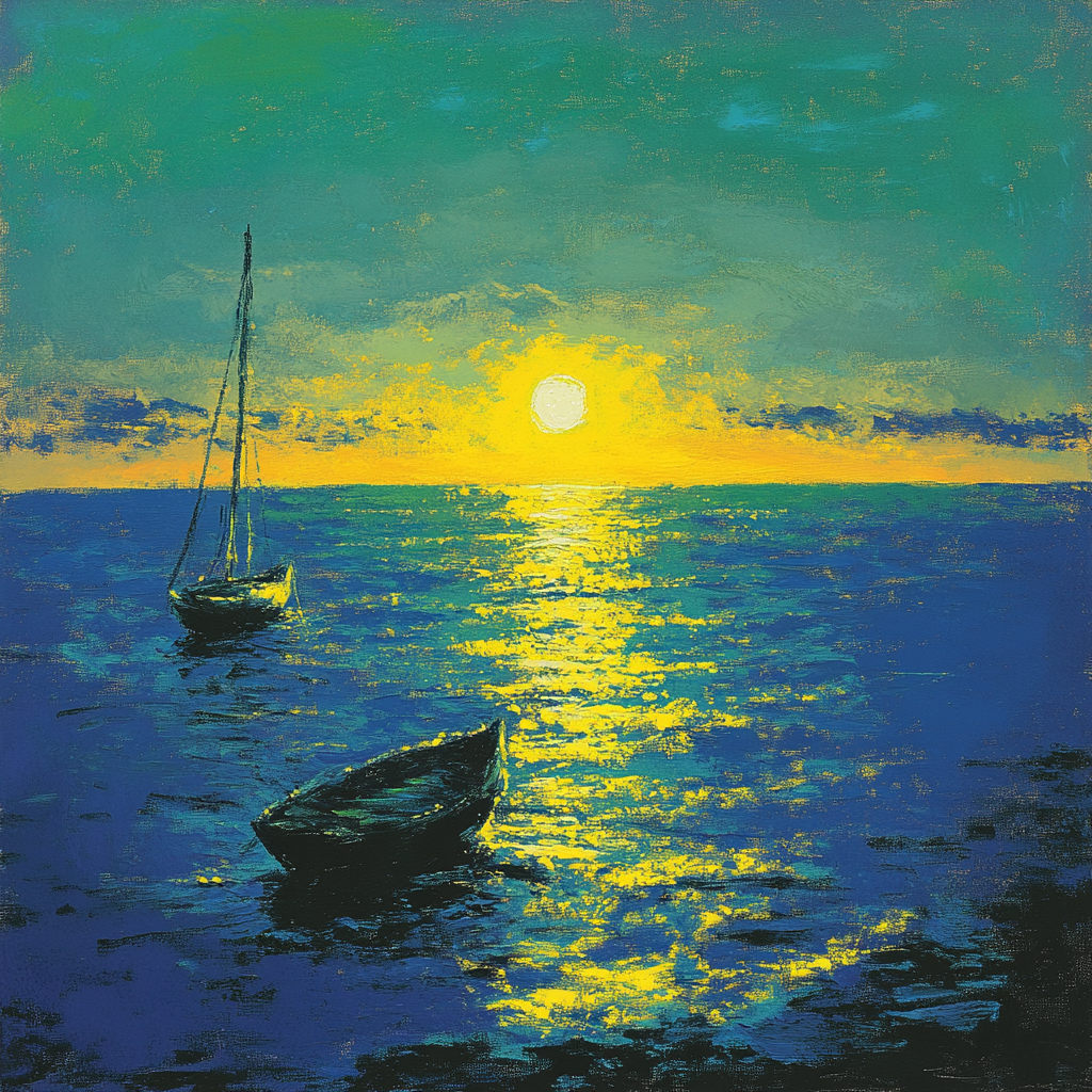 Impressionist Sea Caravel Horizon Sun