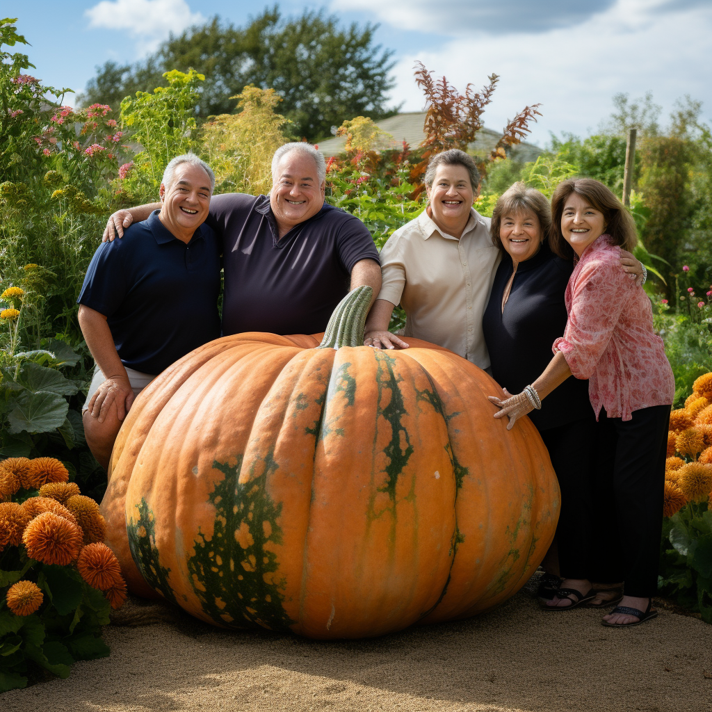 Ina Garten and Friends with Huge Pumpkin