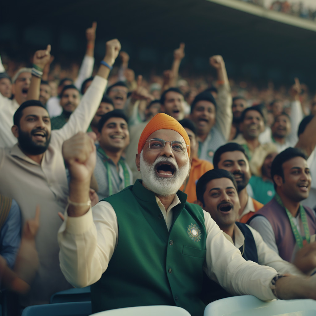 Cricket match at Narendra Modi Stadium