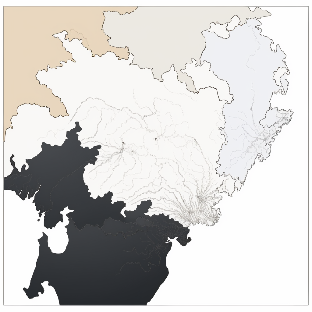 Black and White Map of India