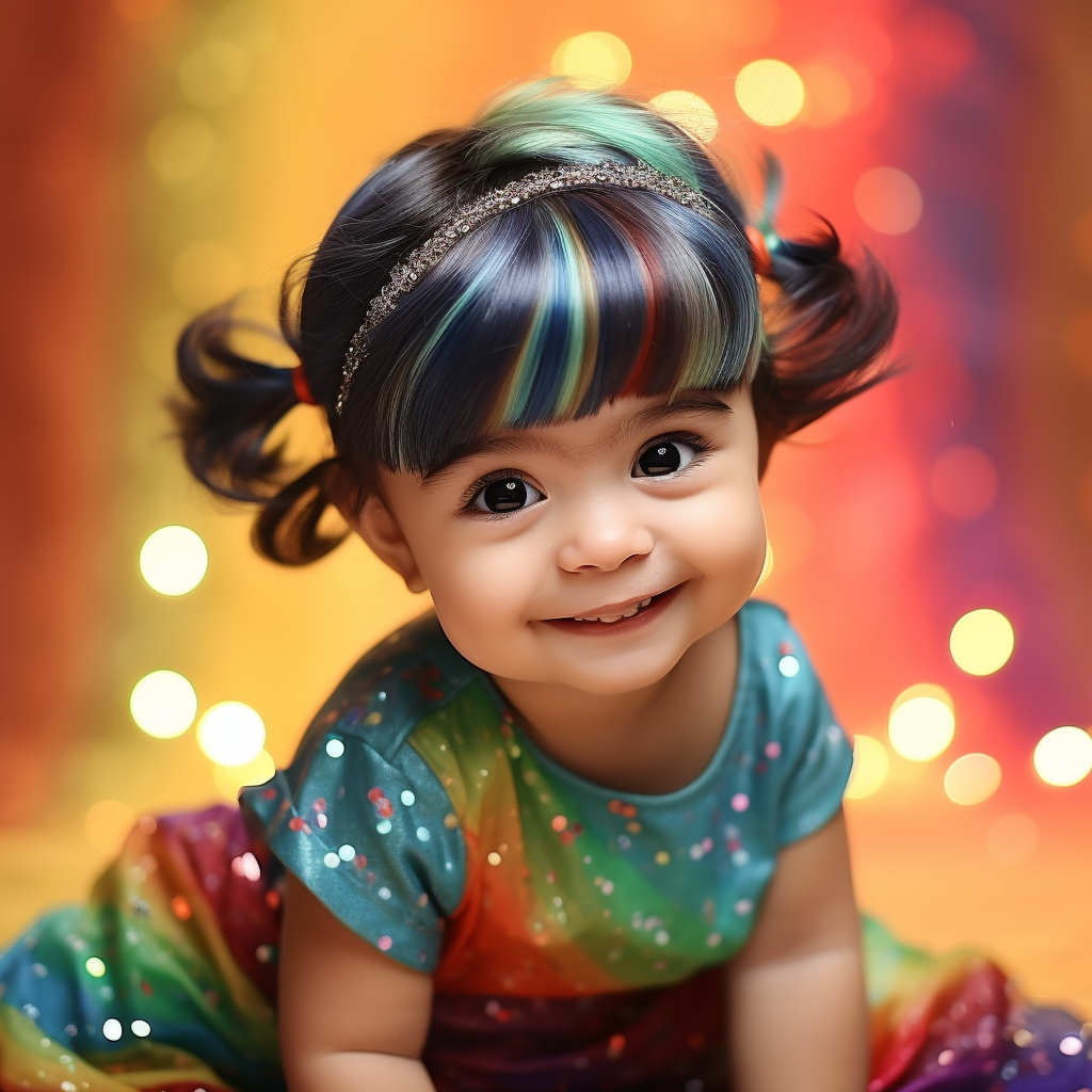 Cute Indian baby girl with hazel eyes